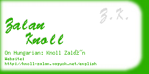 zalan knoll business card